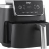 Summer Final Clearance Just $ 99：Ninja Air Fryer PRO 4.7L, Single Drawer, 4-in-1, Air Fry, Roast, Reheat, Dehydrate, Cooks 1-2 Portions, Digital, Non-Stick Drawer & Crisper Basket, 2000W, Black, AF140ME, 2 Years Warranty