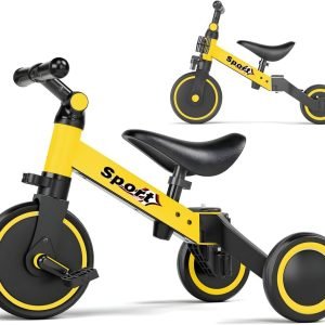 Anniversary Celebration While Stocks Last Just $ 99：Marked One 4-in-1 Kids Balance Bike and Tricycle for Ages 1-4, Toddler Bike with Adjustable Seat and Removable Pedals