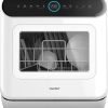 Summer Final Clearance Just $ 99：COMFEE' Mini Dishwasher Countertop Dishwasher 3 Place Settings 6 Programs, Freestanding, Touch Control, LED Display, Delay Start and Off-peak Wash Function - White