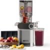 Summer Final Clearance Just $ 99：Cold Press Juicer, 200W Slow Juicer 4.3" Large Feed Chute Fit Whole Fruits Vegetables | Upgraded Auger | Tritan Material | BPA Free | Juice Recipes (Silver)