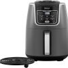 Summer Final Clearance Just $ 99：Ninja Air Fryer Max Xl, Max Crisp, Air Roast, Bake, Reheat, Dehydrate, 5.2 Liters, 1750 Watts, Grey and Black, AF160ME, 2 Years Warranty