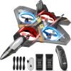 4DRC V17 Foam Remote Control Airplanes Rc Planes for Kids Adults 4-7 8-16, Remote Control Planes Fighter Jet with Light, 360： Flip Fighter Jet Toy, Gravity Sensing, Stunt Roll, Gifts for Kids Boys