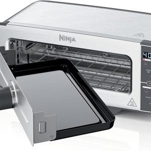 Summer Final Clearance Just $ 99：Ninja ST101 Foodi 2-in-1 Flip Toaster, 2-Slice Capacity, Compact Toaster Oven, Snack Maker, Reheat, Defrost, 1500 Watts, Stainless Steel, 6 Functions