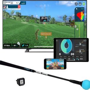 Limited-Time Sale for Summer Surprises $ 99：PHIGOLF Phigolf2 Golf Simulator with Swing Stick for Indoor & Outdoor Use, Golf Swing Trainer with Upgraded Motion Sensor & 3D Swing Analysis, Compatible WGT/E6 Connect APP, Works with Smartdevices