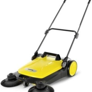 New Year Special Only $ 59：Karcher S 4 Twin Push Sweeper, 680mm Sweeping Width, with Dual Side Brushes and 20L Waste Hopper, for Patios, Sidewalks, Garages, and Driveways, Cleans up to 2400 m²/h