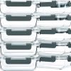 ⚡New Year Special🔥M MCIRCO 10-Pack,22 Oz Glass Meal Prep Containers,Glass Food Storage Containers with lids,Lunch Containers,Microwave, Oven, Freezer and Dishwasher