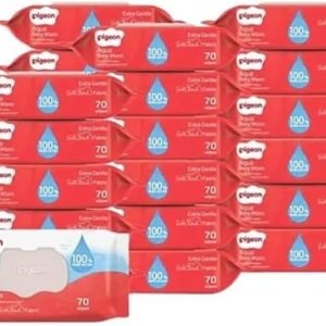 Pigeon Aqua Gentle Baby Wipes with Fliptop 70 sheets (Pack of 24)
