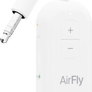 AirFly Pro 2 – Bluetooth Adapter, Pair 2 AirPods or Wireless Headphones – 3.5mm AUX Bluetooth Transmitter and Receiver for Cars, Boats, Treadmills, TVs & More – Travel Essentials