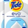 Tide evo Free & Gentle Laundry Detergent Tiles, Fragrance-Free, 40 Medium Sized Loads, Easy to Use, Safe for All Machines and Water Conditions